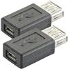 auvisio connettore: Set di 2 adattatori USB 2.0 da USB-A femmina a Micro-USB-B femmina (connettore microusb con porte)