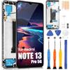 ARSSLY Schermo LCD per Redmi Note 13 Pro 5G Display LCD per Xiaomi Redmi Note 13 Pro 5G 2312DRA50G 2312CRAD3C Schermo di Ricambio Digitalizer Touch Screen Assembly con Strumenti (Nero con Telaio, Schermo
