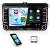CAMECHO Autoradio con Schermo per VW Passat B6/B7, CarPlay Android Auto, 7 IPS Tattile, 2 DIN, CANBUS, FM/AM/RDS, Bluetooth Vivavoce, Mirror Link, USB