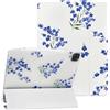 NITITOP Cover per iPad Pro 6/5/4/3 Fiore Motivo, Blu Twigs | para iPad Pro 12,9 (6a/5a/4a/3a Gen 2022/2021/2020/2018) , con Portapenne, Triplo Supporto