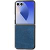 COQUE Custodia per Samsung Galaxy Z Flip 7, Cover sottile con motivo in pelle retrò per Samsung Galaxy Z Flip 7-Blu