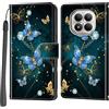 PHINIENLAND Cover per Xiaomi Redmi Note 15 Pro 4G custodia portafoglio Farfalla | 3 scomparti carte, 1 tasca banconote, Chiusura magnetica, Supporto, Pelle PU flip cover per Redmi Note 15 Pro 4G