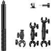 NEWFUN Supporto per Videocamera, Accessorio per insta360 x5, Kit per Moto per insta360 x4, X3, X2 Rotazione di 360 Gradi, Doppio Morsetto, Supporto per Moto, Compatibile con Più Dispositivi (SET 3)
