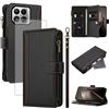 Asuwish Custodia per Xiaomi mi 15T Pro, con pellicola protettiva, scomparto per carte di credito, pieghevole, in pelle, con supporto per Mi 15TPro 15 T T15 5G, con chiusura lampo, nero