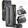 Asuwish Custodia per telefono per Google Pixel 9/9 Pro/10/10 Pro 5G Custodia a portafoglio con cerniera con pellicola protettiva in vetro temperato e supporto per carte di credito con blocco RFID Cell