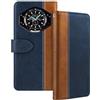Shantime Custodia in pelle bicolore per Doogee S119 - Blu | 6.72 Custodia flip protettiva con portacarte, blocco RFID, supporto magnetico, profilo sottile da business