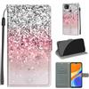 KENHONER Custodia per Xiaomi Redmi 9C NFC/10A, rosa | Portafoglio Pelle PU, Magnetica, Resistente Agli Urti, Scomparto Carte Credito, Pieghevole, Flip Libro, Motivo