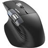 TECKNET Mouse senza fili Bluetooth a scorrimento ultra veloce, nero | Rotella Laterale, Connessione USB-C cablata e 2,4 GHz, Ricaricabile, Ergonomico per Destro, Clic Silenziosi, 4800 DPI