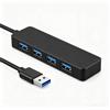 NOREVILOTA Hub USB, adattatore 4 porte multipresa USB 3.0, splitter compatto con estensione di connessione per laptop, desktop, tastiera, mouse, chiavetta USB, disco rigido e stampante