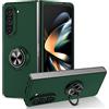 COQUE Custodia per Galaxy Z Fold 5 5G Cover, Pellicola Shell All-inclusive Custodia per telefono con supporto video ad anello, Cover pieghevole per Samsung Galaxy Z Fold 5 5G-Verde scuro