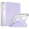 KVTVOU Custodia per iPad Air 11 pollici M4/M3/M2, iPad Air 5a/4a | Retro trasparente, orizzontale e verticale, supporto pieghevole a forma di Y, portapenne, antiurto, leggero