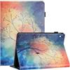 LSPCASA Custodia per Samsung Galaxy Tab S10 FE+(13,1 pollici) PU Leather Cover per Galaxy Tab S10 FE Plus con supporto multi-angolo pieghevole carte funzione foglio custodia-albero della speranza
