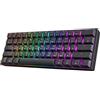 HK GAMING GK61 SE 60% | Tastiera meccanica da gioco | 61 tasti Multi Color RGB LED Backlit per PC / Mac Gamer | Layout US (nero, rosso meccanico)