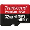 Transcend TS32GUSDU1 Scheda di Memoria di Memoria MicroSDHC da 32 GB con Adattatore, Classe 10 U1