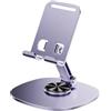 Generic Supporto per telefono girevole a 360° per scrivania, portatile e pieghevole, supporto regolabile per tablet per tutti i telefoni cellulari (viola)