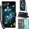PHINIENLAND Cover per Honor 200 Lite custodia portafoglio Farfalla | 3 scomparti carte, 1 tasca banconote, Chiusura magnetica, Supporto, Pelle PU flip cover per Honor 200 Lite