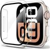 Mugust 2 Pezzi Cover per Apple Watch Series 11/10 46mm, con Pellicola Protettiva, Vetro Temperato Integrato, Alta Sensibilità Touch, Protezione Completa, Custodia Design PC Rigido, Trasparente*2