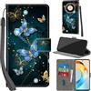 PHINIENLAND Cover per Honor Magic 6 Lite custodia portafoglio Farfalla | 3 scomparti carte, 1 tasca banconote, Chiusura magnetica, Supporto, Pelle PU flip cover per Honor X50 5G / X9b