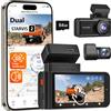 WOLFBOX Dashcam Auto, Dual STARVIS 2, Scheda 64GB, WiFi 5,8GHz, Touchscreen | IMX675 con ADAS, 60FPS+1440P Dashcam Auto Anteriore e Posteriore, Stabilizzazione dell'immagine, Controllo Vocale (X3 PRO)