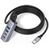 Werkybay Hub USB a 4 Porte 2A+2C, Splitter USB da 5 Gbps con Cavo Lungo da 3m | Sdoppiatore Multi USB 3.0 (2 USB-A & 2 USB-C Ports) per PC, Laptop, Tastiera, Mouse, HDD, Stampante, Console