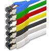 1aTTack.de Cavo di rete Cat 8 da 1,5 m, Cat.8 Lan 2000 Mhz 40 Gbit s 40GBase-T Poe+, cavo patch Ethernet, LSZH, 7 x 1,5 m
