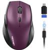 TECKNET PRO Mouse Bluetooth Ricaricabile (2BT5.0+2,4GHz), Mouse Wireless | 6400DPI Silenzioso Mouse con 6 Pulsanti, Mouse Senza Fili Ergonomico con ricarica USB-C Adatto per Laptop/PC/Tablet/MacBook