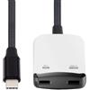 chenyang Adattatore 2 in 1 in vetro AR da 3,94 pollici, USB C da 1 a 2, splitter di ricarica dati, supporto USB 2.0/8K a 60 Hz, PD100W, compatibile con Switch/Steam Deck/Rog Ally/Phone/Tablet, bianco