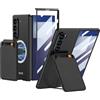 COQUE Custodia per Samsung Fold 7,Custodia protettiva 2 in 1 con pellicola protettiva integrata, porta carte magnetico e custodia protettiva pieghevole per telefono per Samsung Galaxy Z Fold 7-Nero2