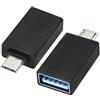 AAOTOKK OTG Micro a USB Adattatore, Lega di Alluminio Micro USB Maschio a USB 2.0 A Femmina OTG (On the Go) Adattatore per Tablet Smartphone Android Altro USB e Micro Dispositivi(2 Pezzi-Nero)