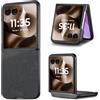 COQUE Custodia per Motorola Razr 60 Ultra,Cover sottile con motivo in pelle retrò per Motorola Razr 60 Ultra-Nero
