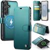 Vkooer Custodia a portafoglio per Samsung Galaxy S26 FE 17 cm 2026, verde | Anello magnetico integrato, custodia in pelle, supporta la ricarica wireless, blocco RFID, 3 porta carte