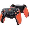 SHADOW BOOLT Manopole per controller, compatibili con PlayStation Portal, kit skin antiscivolo, multi-texture, assorbimento del sudore, strisce prefabbricate (Vermillion, Black & Silver, 2.0 per DualSense)