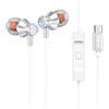 MAX EXCELL Cuffie USB C con Filo, Auricolari Type C Magnetici In-Ear con Microfono e Controllo, Suono Hi-Fi Stereo, Cuffiette USB-C per iPhone 17/16/15, Samsung Galaxy, Smartphone, Tablet (Bianco)