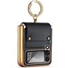 COQUE Custodia per Galaxy Z Flip 4,Pellicola Protettiva Custodia All-in-One in Pelle All-Inclusive con Supporto ad Anello,Cover Telefono Pieghevole per Samsung Galaxy Z Flip 4 5G-Nero