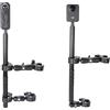 PellKing Kit di montaggio per moto Insta360 One X5 X4 X3 X2 RS DJI OSMO 360 GoPro MAX- doppio morsetto supporto manubrio con bastone selfie da 155 cm per moto e biciclette record di guida