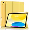 MoKo Custodia Sottile per iPad A16 11, iPad 11a/10a Gen, Giallo Chiaro | Con Soporte de Lápiz, Per iPad 2025/2022 Modello, Cubierta Trasera Rígida de PC, Trifold, Auto Sveglia/Sonno