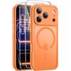 Qasyfanc Cover Magnetica Traslucida Opaca per iPhone 17 Pro/iPhone 18 Pro,Arancione