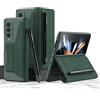 COQUE Custodia Galaxy Z Fold 4 5G,Custodia in pelle pieghevole Slim Flip Armor con slot per penna in velcro rimovibile,Cover pieghevole per Samsung Galaxy Z Fold 4 5G-Verde