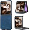COQUE Custodia per Motorola Razr 60 Ultra,Cover sottile con motivo in pelle retrò per Motorola Razr 60 Ultra-Blu