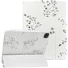 NITITOP Cover per iPad Pro 6/5/4/3 Fiore Motivo, Bianco Twigs | para iPad Pro 12,9 (6a/5a/4a/3a Gen 2022/2021/2020/2018) , con Portapenne, Triplo Supporto