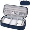 Yundoor Organizer per elettronica, custodia da viaggio, custodia per oggetti essenziali da viaggio, per cavo, cavo di ricarica, disco rigido esterno, power bank portatile (blu navy)