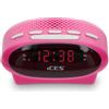 Ices ICR-210 Sveglia da Comodino con Display LED, Rosa