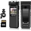 CAMMHD V1-32G Body Cam mit 180°drehbarem Objektiv, HD 1080P Bodycam mit Rückclip, Bewegungserkennung und 1,3-Zoll-Farbbildschirm, tragbarer Körperkamera für Outdoor-Sport/Radfahren/Polizei