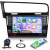 Rimoody [DAB+] Rimoody 4G+64G Autoradio Android per VW Golf 7 2013-2017, 9 Schermo Tactile Stereo Auto Carplay Android Auto Senza Fili FM/RDS/EQ GPS Bluetooth Mirror Link WiFi Comandi al Volante Retrocamera