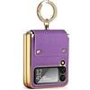 COQUE Custodia per Galaxy Z Flip 4,Pellicola Protettiva Custodia All-in-One in Pelle All-Inclusive con Supporto ad Anello,Cover Telefono Pieghevole per Samsung Galaxy Z Flip 4 5G-Viola