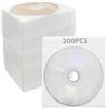 LEKEFETO 200 custodie per CD/DVD/BluRay per CD, custodie per CD, CD, CD, CD, CD, CD, con finestra di visualizzazione, per la conservazione di CD e DVD vergini (bianco)