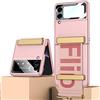 COQUE Custodia per Galaxy Z Flip 4 5G Cover,Custodia per telefono all-inclusive con pellicola a conchiglia con supporto video con cinturino, Cover pieghevole per Samsung Galaxy Z Flip 4 5G-Rosa