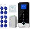 AccessShield Sistema di ingresso con tastiera impermeabile per il controllo degli accessi, alimentatore 12 V CC, interruttore di apertura porta (serratura elettrica) e portachiavi RFID a 125 kHz