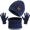 TAGVO 3in1 Inverno Berretto Scaldacollo Guanti Set,Ultra Morbido Elastico Addensare Caldo Pile Fodera Cappello In Maglia Berretto Sciarpa,3 Dita Guanti Touch Screen,Coordinati invernali da Uomo Donna