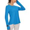 IECCP Camicetta Sportiva da Donna, a Maniche Lunghe, UPF 50+, Protezione dai Raggi UV, Maglietta a Maniche Lunghe, vestibilità Sottile, con Foro per Il Pollice, rashguards